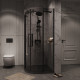Душевое ограждение Grossman Classic 301.K33.04.1010.21.10 (100х100х195) четверть круга,раздвижная,черный матовый,стекло тонированное
