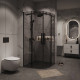 Душевое ограждение Grossman Classic 301.K33.04.1010.21.10 (100х100х195) четверть круга,раздвижная,черный матовый,стекло тонированное