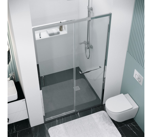 Дверь в нишу Grossman Style 100.K33.05.110.10.00 (110х195) хром,стекло прозрачное,раздвижная