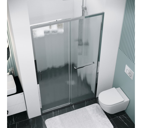 Дверь в нишу Grossman Style 100.K33.05.130.10.02 (130х195) хром,стекло шиншилла,раздвижная