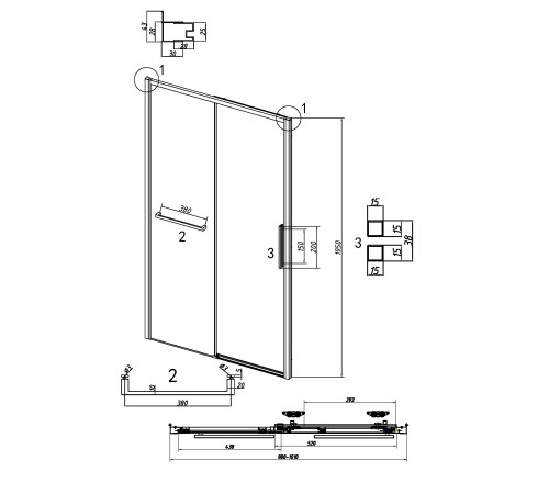 Дверь в нишу Grossman Style 100.K33.05.100.10.02 (100х195) хром,стекло шиншилла,раздвижная