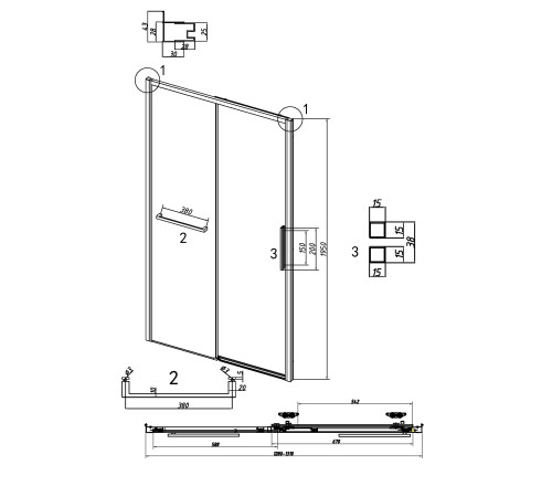 Дверь в нишу Grossman Style 100.K33.05.130.10.02 (130х195) хром,стекло шиншилла,раздвижная