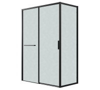 Душевое ограждение Grossman Style 100.K33.05.120.21.02-200.K33.05.100.21.02 (120х100х195) раздвижная(левая),черный матовый,стекло шиншилла