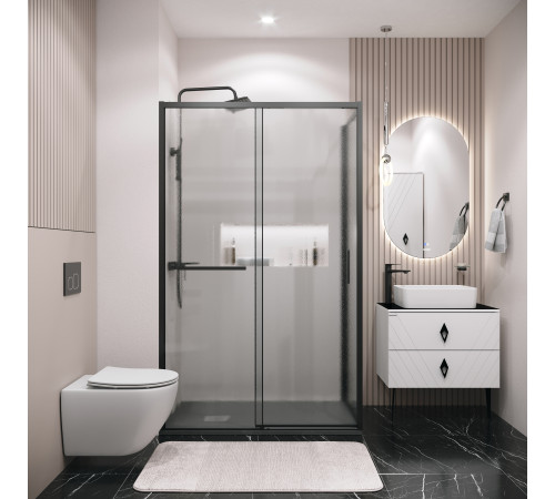 Боковая стенка Grossman Style 200.K33.05.90.21.02 (90х195) черный матовый,стекло шиншилла