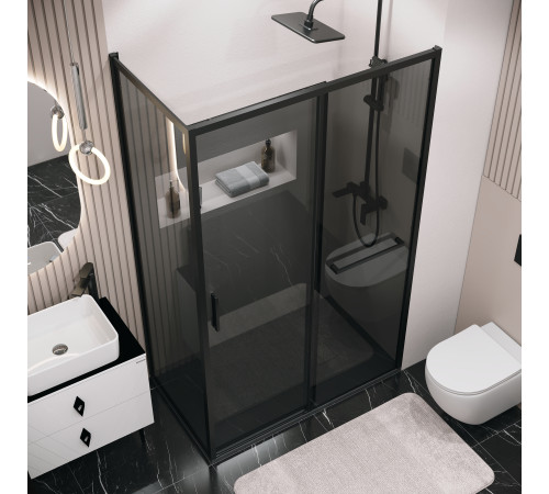 Боковая стенка Grossman Style 200.K33.05.90.21.10 (90х195) черный матовый,стекло тонированное