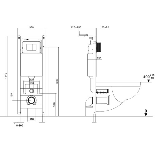 Инсталляция для подвесного унитаза Grossman 900.K31.03.000