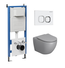 Комплект 3 в 1: Grossman инсталляция 900.K31.01.000+клавиша 700.K31.02.000.000 белый+унитаз GR-4411S