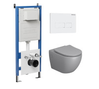 Комплект 3 в 1: Grossman инсталляция 900.K31.01.000+клавиша 700.K31.03.000.000 белый+унитаз GR-4411SQ