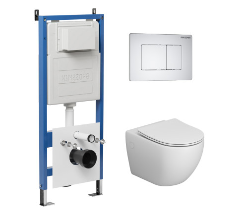 Комплект 3 в 1: Grossman инсталляция 900.K31.01.000+клавиша 700.K31.04.01M.01M белый матовый+унитаз GR-4411S