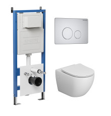 Комплект 3 в 1: Grossman инсталляция 900.K31.01.000+клавиша 700.K31.05.01M.01M белый матовый+унитаз GR-4411S