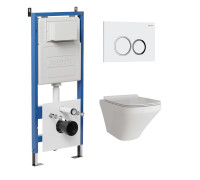 Комплект 3 в 1: Grossman инсталляция 900.K31.01.000+клавиша 700.K31.01.000.000 белый+унитаз GR-4440S