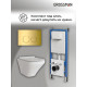 Комплект 3 в 1: Grossman инсталляция 900.K31.01.000+клавиша 700.K31.01.300.300 золото глянцевый+унитаз GR-4440S