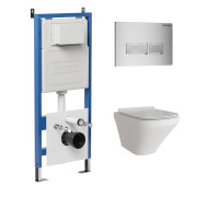 Комплект 3 в 1: Grossman инсталляция 900.K31.01.000+клавиша 700.K31.03.110.110 хром матовый+унитаз GR-4440S