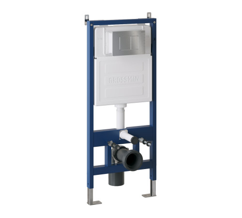 Комплект 3 в 1: Grossman инсталляция 900.K31.01.000+клавиша 700.K31.04.12M.12M хром сатиновый+унитаз GR-4440S