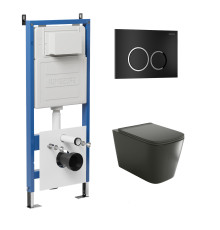 Комплект 3 в 1: Grossman инсталляция 900.K31.01.000+клавиша 700.K31.01.210.210 черный матовый+унитаз GR-4441BMS