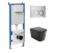 Комплект 3 в 1: Grossman инсталляция 900.K31.01.000+клавиша 700.K31.02.110.110 хром матовый+унитаз GR-4441BMS