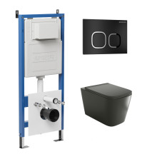 Комплект 3 в 1: Grossman инсталляция 900.K31.01.000+клавиша 700.K31.02.210.210 черный матовый+унитаз GR-4441BMS