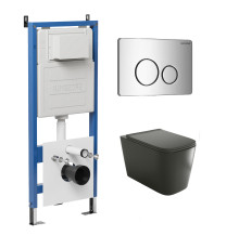 Комплект 3 в 1: Grossman инсталляция 900.K31.01.000+клавиша 700.K31.05.10M.10M хром глянцевый+унитаз GR-4441BMS