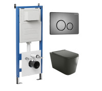 Комплект 3 в 1: Grossman инсталляция 900.K31.01.000+клавиша 700.K31.05.42M.42M графит сатиновый+унитаз GR-4441BMS