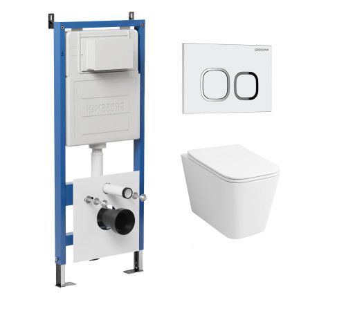 Комплект 3 в 1: Grossman инсталляция 900.K31.01.000+клавиша 700.K31.02.000.000 белый+унитаз GR-4441S