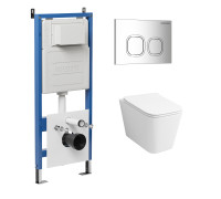 Комплект 3 в 1: Grossman инсталляция 900.K31.01.000+клавиша 700.K31.02.100.100 хром глянцевый+унитаз GR-4441S