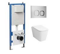 Комплект 3 в 1: Grossman инсталляция 900.K31.01.000+клавиша 700.K31.02.110.110 хром матовый+унитаз GR-4441S