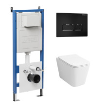 Комплект 3 в 1: Grossman инсталляция 900.K31.01.000+клавиша 700.K31.03.210.210 черный матовый+унитаз GR-4441S