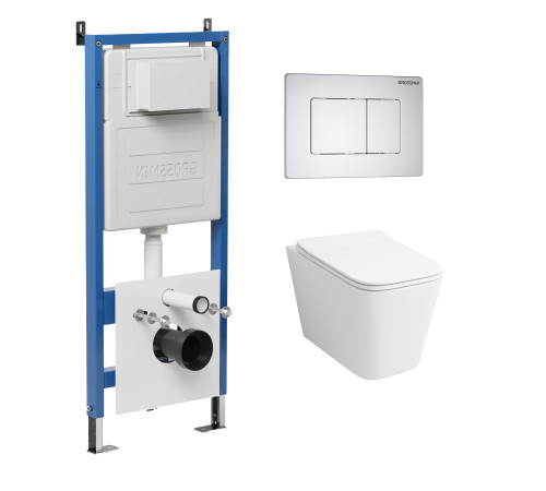 Комплект 3 в 1: Grossman инсталляция 900.K31.01.000+клавиша 700.K31.04.01M.01M белый матовый+унитаз GR-4441S