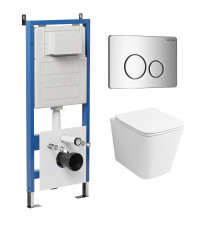 Комплект 3 в 1: Grossman инсталляция 900.K31.01.000+клавиша 700.K31.05.10M.10M хром глянцевый+унитаз GR-4441S