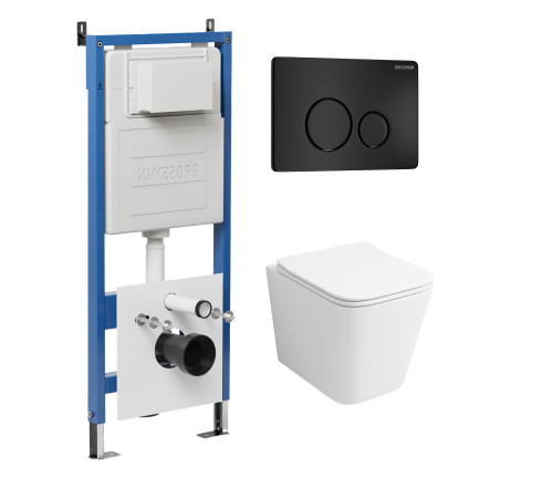 Комплект 3 в 1: Grossman инсталляция 900.K31.01.000+клавиша 700.K31.05.21M.21M черный матовый+унитаз GR-4441S