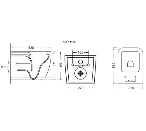 Комплект 3 в 1: Grossman инсталляция 900.K31.01.000+клавиша 700.K31.01.300.300 золото глянцевый+унитаз GR-4447S