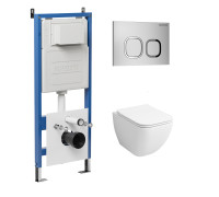 Комплект 3 в 1: Grossman инсталляция 900.K31.01.000+клавиша 700.K31.02.110.110 хром матовый+унитаз GR-4447S