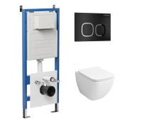 Комплект 3 в 1: Grossman инсталляция 900.K31.01.000+клавиша 700.K31.02.210.210 черный матовый+унитаз GR-4447S