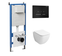 Комплект 3 в 1: Grossman инсталляция 900.K31.01.000+клавиша 700.K31.03.210.210 черный матовый+унитаз GR-4447S