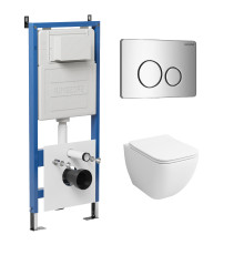 Комплект 3 в 1: Grossman инсталляция 900.K31.01.000+клавиша 700.K31.05.10M.10M хром глянцевый+унитаз GR-4447S