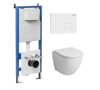 Комплект 3 в 1: Grossman инсталляция 900.K31.01.000+клавиша 700.K31.03.000.000 белый+унитаз GR-4455SQ