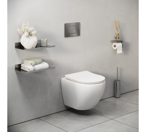 Комплект 3 в 1: Grossman инсталляция 900.K31.01.000+клавиша 700.K31.04.42M.42M графит сатиновый+унитаз GR-4455S