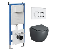 Комплект 3 в 1: Grossman инсталляция 900.K31.01.000+клавиша 700.K31.02.000.000 белый+унитаз GR-4455GMS