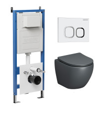 Комплект 3 в 1: Grossman инсталляция 900.K31.01.000+клавиша 700.K31.02.000.000 белый+унитаз GR-4455GMS