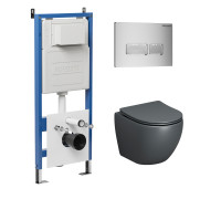 Комплект 3 в 1: Grossman инсталляция 900.K31.01.000+клавиша 700.K31.03.110.110 хром матовый+унитаз GR-4455GMS