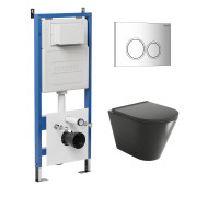 Комплект 3 в 1: Grossman инсталляция 900.K31.01.000+клавиша 700.K31.01.100.100 хром глянцевый+унитаз GR-4477BMS