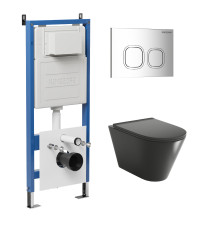 Комплект 3 в 1: Grossman инсталляция 900.K31.01.000+клавиша 700.K31.02.100.100 хром глянцевый+унитаз GR-4477BMS