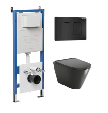 Комплект 3 в 1: Grossman инсталляция 900.K31.01.000+клавиша 700.K31.04.21M.21M черный матовый+унитаз GR-4477BMS