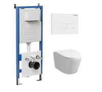 Комплект 3 в 1: Grossman инсталляция 900.K31.01.000+клавиша 700.K31.03.000.000 белый+унитаз GR-4477SQ