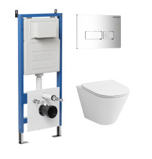 Комплект 3 в 1: Grossman инсталляция 900.K31.01.000+клавиша 700.K31.03.100.100 хром глянцевый+унитаз GR-4477SQ