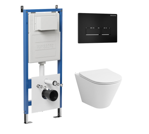 Комплект 3 в 1: Grossman инсталляция 900.K31.01.000+клавиша 700.K31.03.210.210 черный матовый+унитаз GR-4477SQ