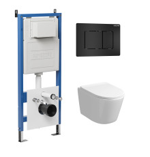 Комплект 3 в 1: Grossman инсталляция 900.K31.01.000+клавиша 700.K31.04.21M.21M черный матовый+унитаз GR-4477S