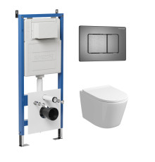 Комплект 3 в 1: Grossman инсталляция 900.K31.01.000+клавиша 700.K31.04.42M.42M графит сатиновый+унитаз GR-4477SQ