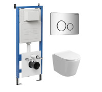 Комплект 3 в 1: Grossman инсталляция 900.K31.01.000+клавиша 700.K31.05.10M.10M хром глянцевый+унитаз GR-4477S