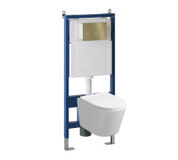 Комплект 3 в 1: Grossman инсталляция 900.K31.01.000+клавиша 700.K31.05.32M.32M золото сатиновый+унитаз GR-4477S